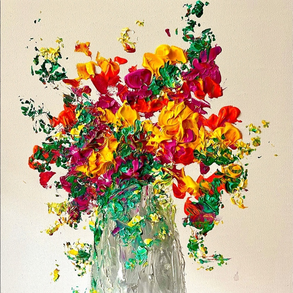 BRIGHT FLORAL PAINTING ORIGINAL